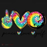 Funny Tie Dye Golf Lovers Peace Love Golf Gift Apron thumb 3
