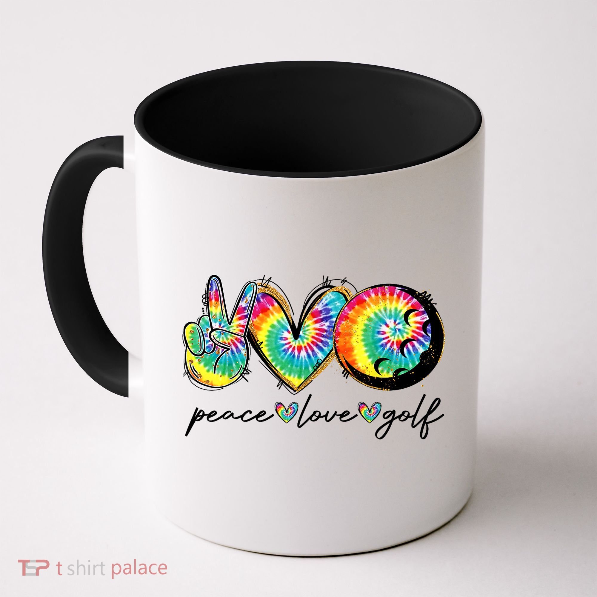 Funny Tie Dye Golf Lovers Peace Love Golf Gift Coffee Mug