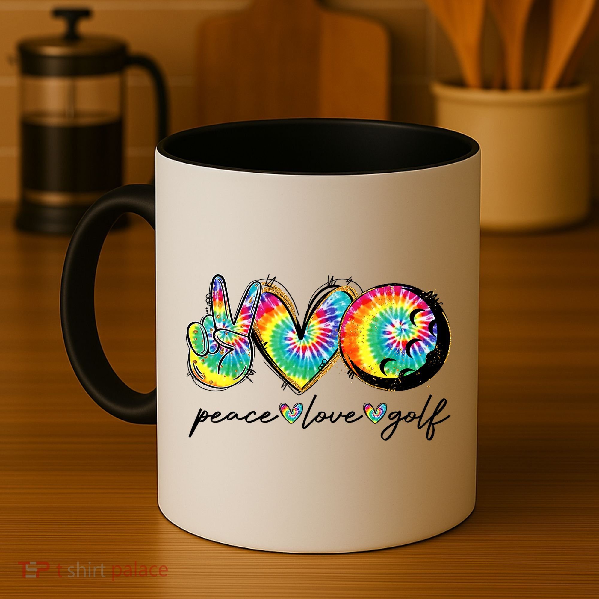 Funny Tie Dye Golf Lovers Peace Love Golf Gift Coffee Mug