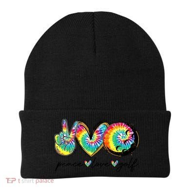 Funny Tie Dye Golf Lovers Peace Love Golf Gift Beanie
