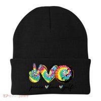 Funny Tie Dye Golf Lovers Peace Love Golf Gift Beanie thumb 0