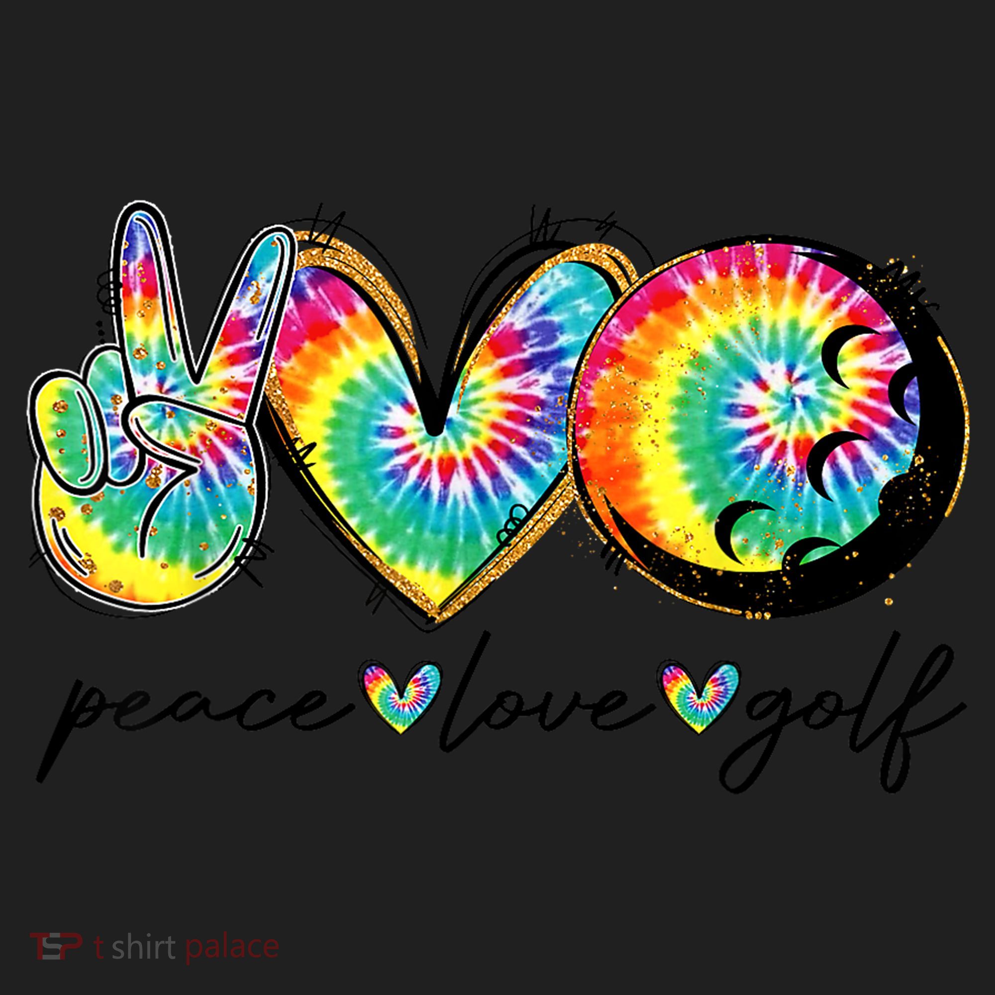 Funny Tie Dye Golf Lovers Peace Love Golf Gift Beanie