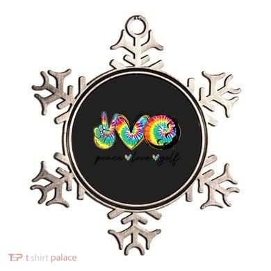 Funny Tie Dye Golf Lovers Peace Love Golf Gift Ornament