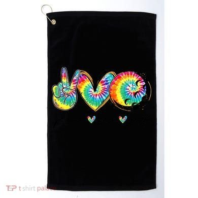 Funny Tie Dye Golf Lovers Peace Love Golf Gift Golf Towel