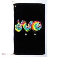 Funny Tie Dye Golf Lovers Peace Love Golf Gift Golf Towel thumb 0