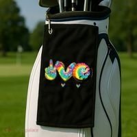 Funny Tie Dye Golf Lovers Peace Love Golf Gift Golf Towel thumb 2