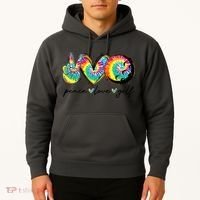 Funny Tie Dye Golf Lovers Peace Love Golf Gift Hoodie thumb 2