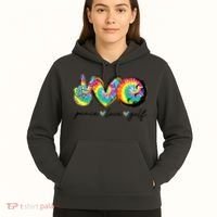 Funny Tie Dye Golf Lovers Peace Love Golf Gift Hoodie thumb 5
