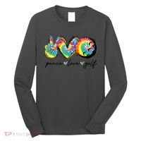 Funny Tie Dye Golf Lovers Peace Love Golf Gift Long Sleeve Shirt thumb 0