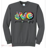 Funny Tie Dye Golf Lovers Peace Love Golf Gift Sweatshirt thumb 0