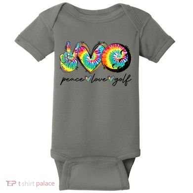 Funny Tie Dye Golf Lovers Peace Love Golf Gift Baby Bodysuit
