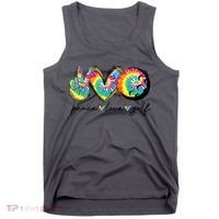 Funny Tie Dye Golf Lovers Peace Love Golf Gift Tank Top thumb 0