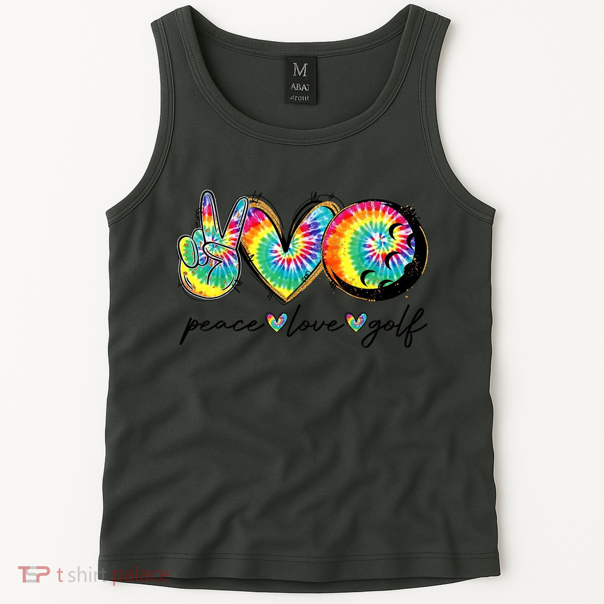 Funny Tie Dye Golf Lovers Peace Love Golf Gift Tank Top