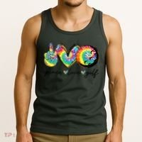 Funny Tie Dye Golf Lovers Peace Love Golf Gift Tank Top thumb 3