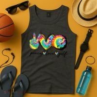 Funny Tie Dye Golf Lovers Peace Love Golf Gift Tank Top thumb 4