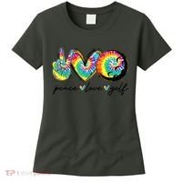 Funny Tie Dye Golf Lovers Peace Love Golf Gift Women's T-Shirt thumb 0