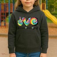 Funny Tie Dye Golf Lovers Peace Love Golf Gift Kids Hoodie thumb 3
