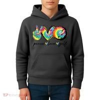 Funny Tie Dye Golf Lovers Peace Love Golf Gift Kids Hoodie thumb 4