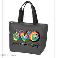 Funny Tie Dye Golf Lovers Peace Love Golf Gift Tote Bag thumb 3