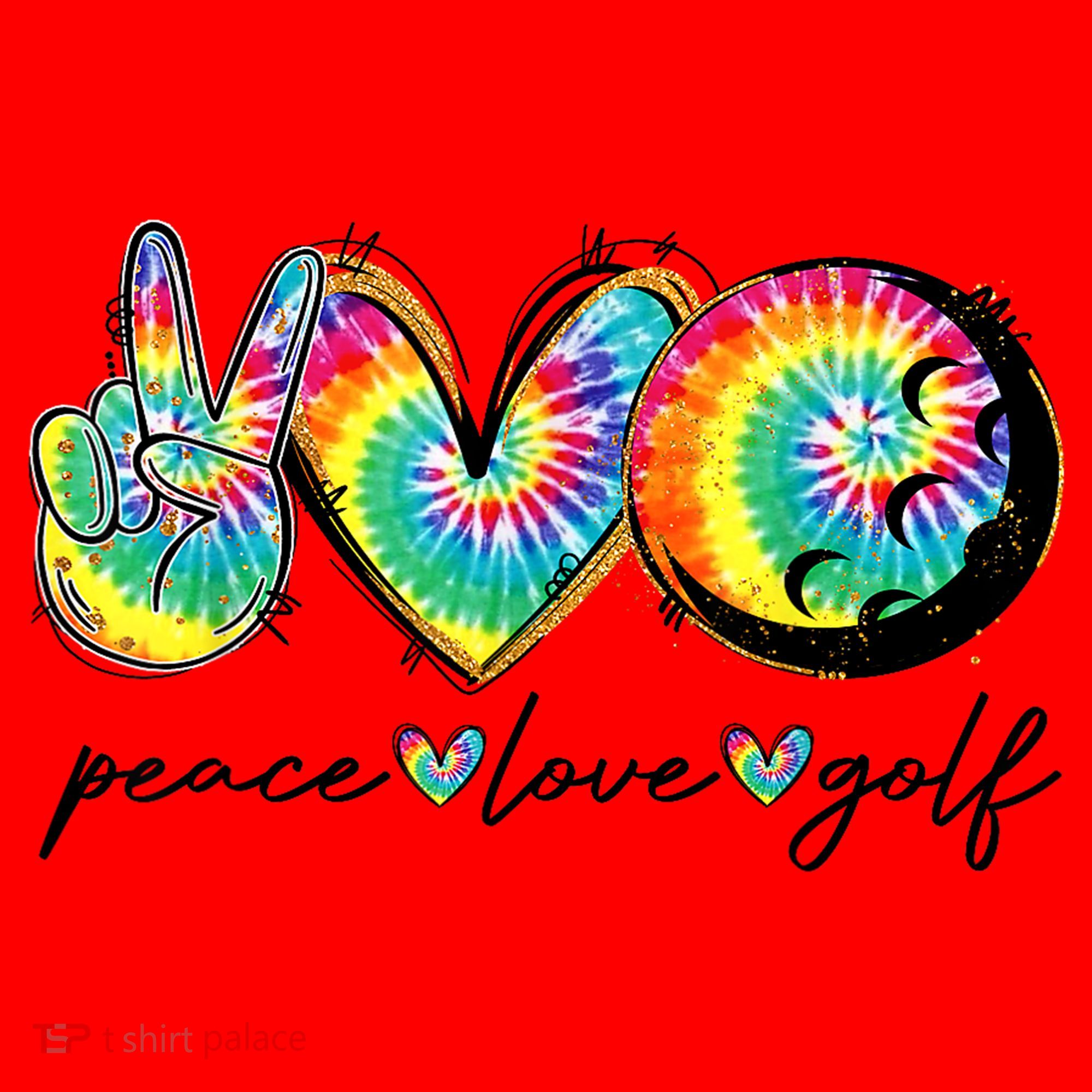 Funny Tie Dye Golf Lovers Peace Love Golf Gift Santa Hat