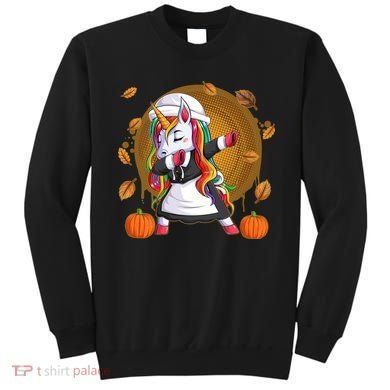 Funny Thanksgiving Dabbing Unicorn Pilgrim Sweatshirt