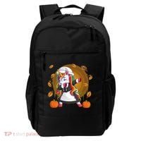 Funny Thanksgiving Dabbing Unicorn Pilgrim Backpack thumb 0