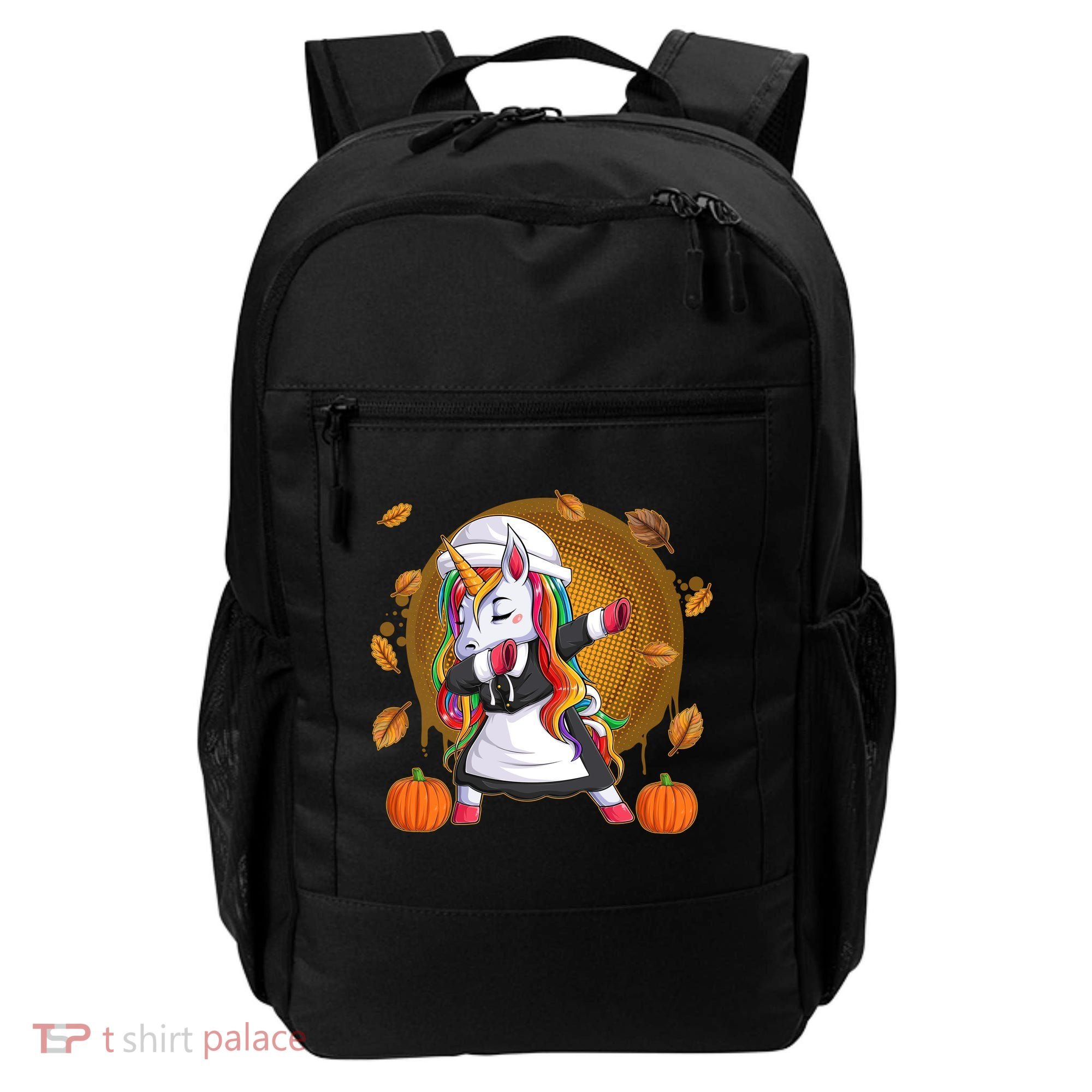 Funny Thanksgiving Dabbing Unicorn Pilgrim Backpack
