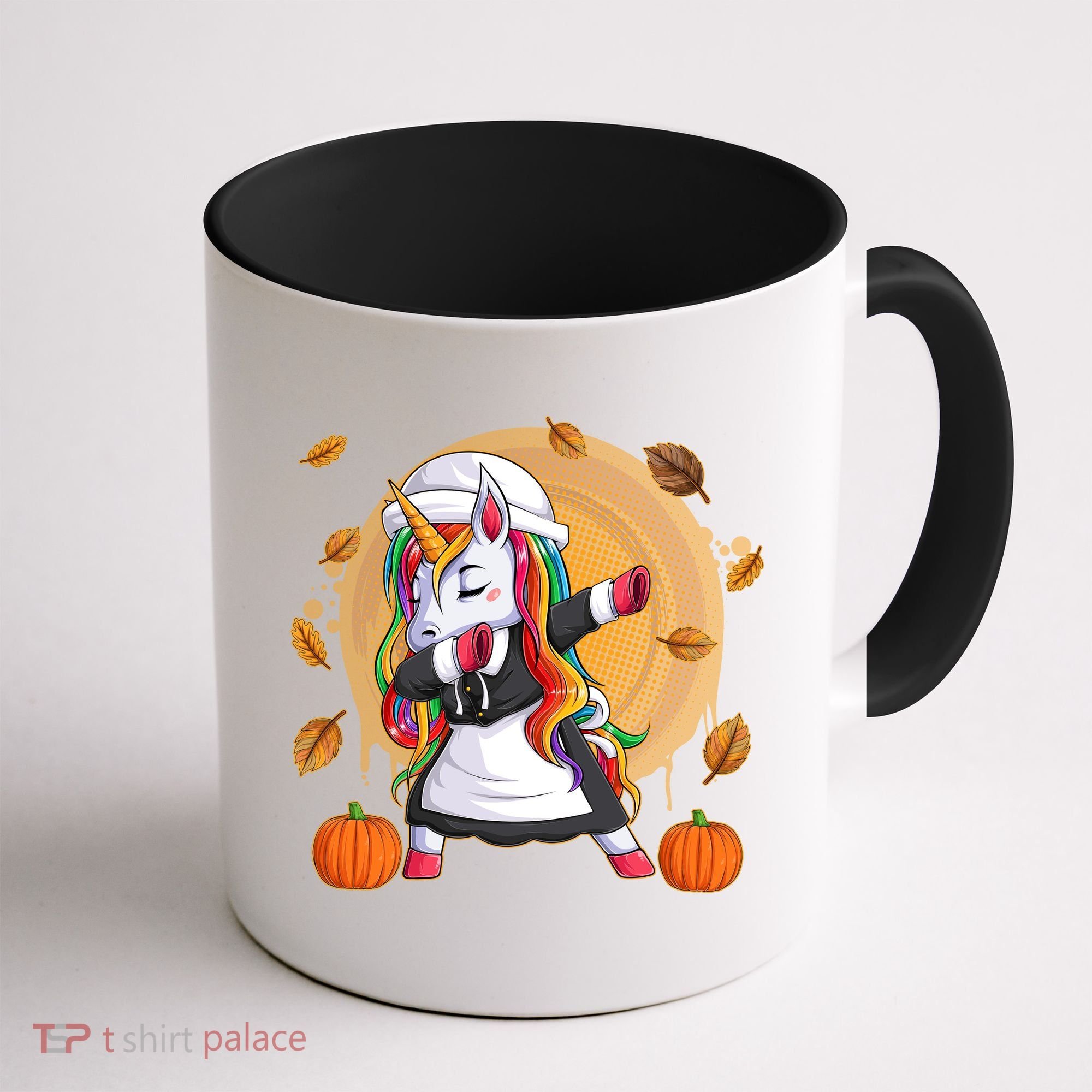 Funny Thanksgiving Dabbing Unicorn Pilgrim Coffee Mug
