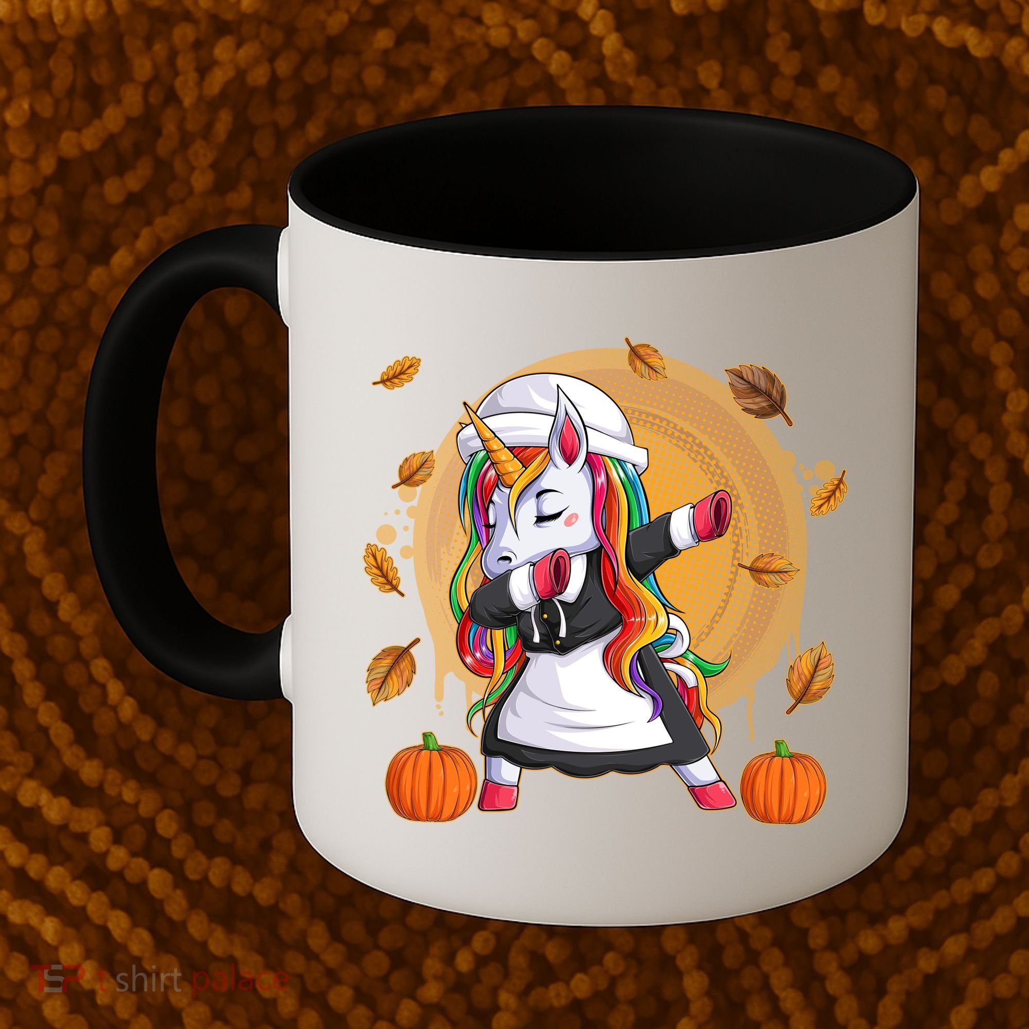 Funny Thanksgiving Dabbing Unicorn Pilgrim Coffee Mug