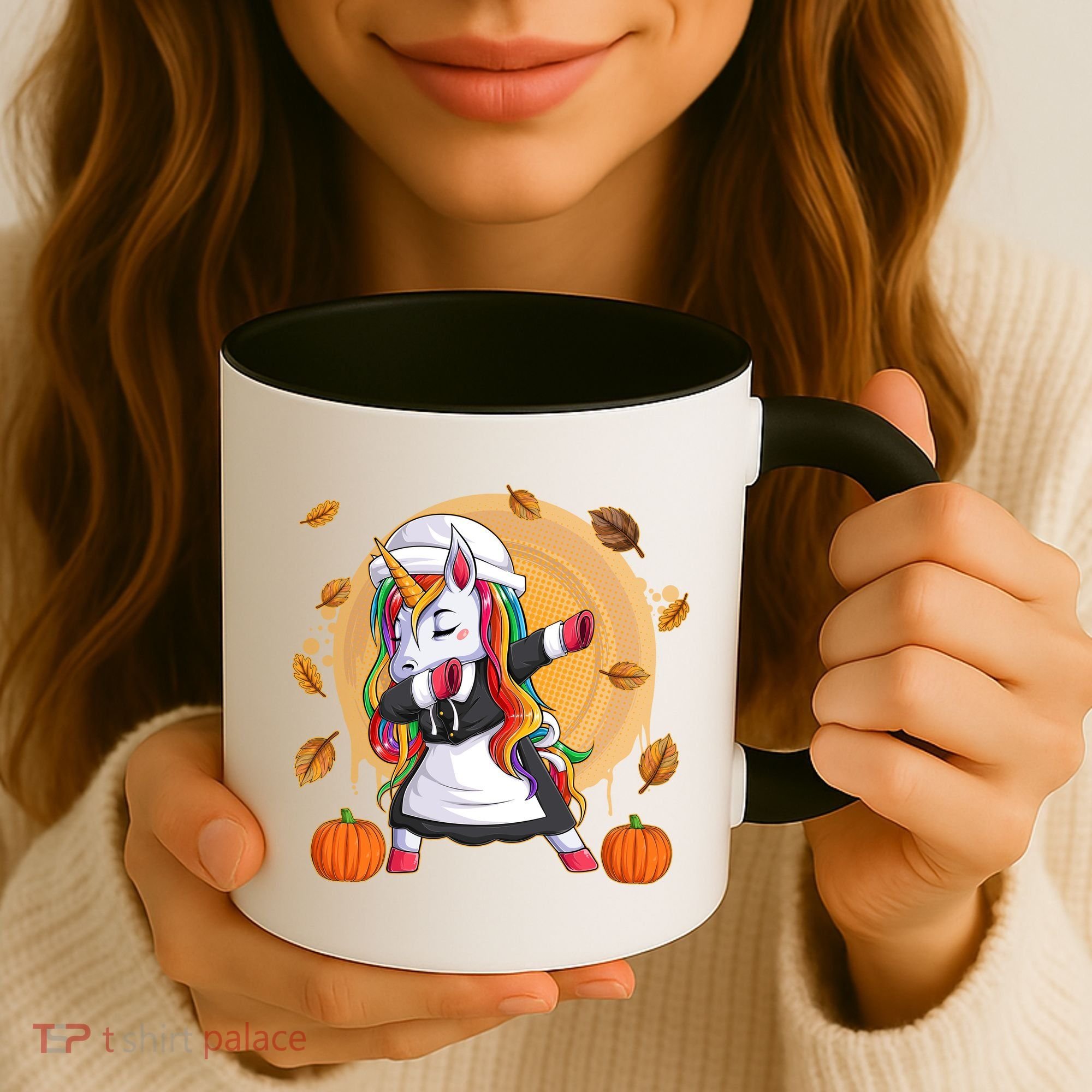 Funny Thanksgiving Dabbing Unicorn Pilgrim Coffee Mug