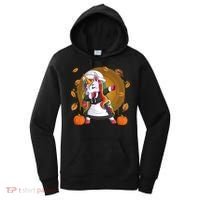 Funny Thanksgiving Dabbing Unicorn Pilgrim Women's Hoodie thumb 0