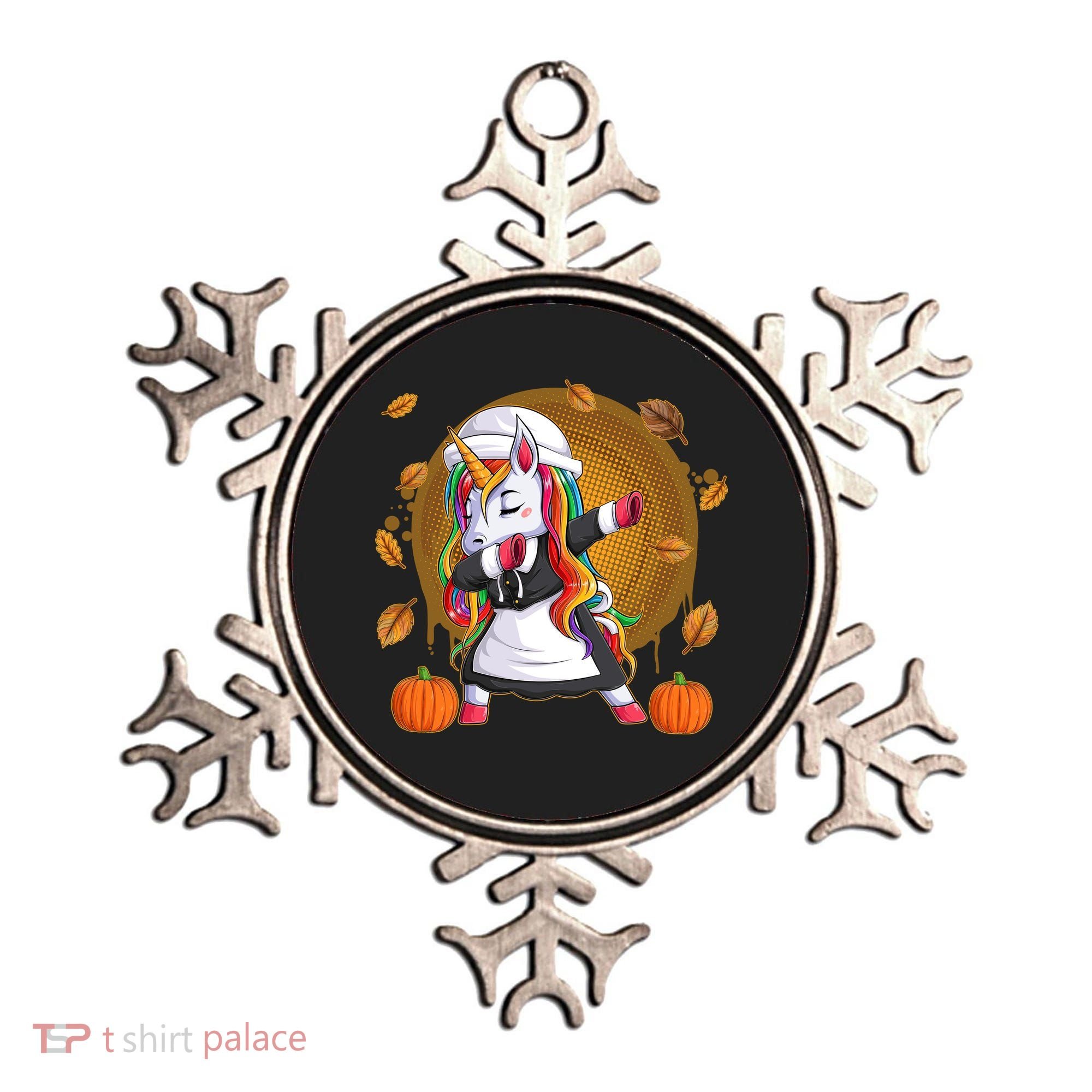 Funny Thanksgiving Dabbing Unicorn Pilgrim Ornament