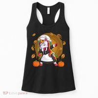 Funny Thanksgiving Dabbing Unicorn Pilgrim Women's Tank Top thumb 0