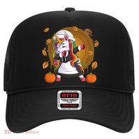 Funny Thanksgiving Dabbing Unicorn Pilgrim Hat thumb 0