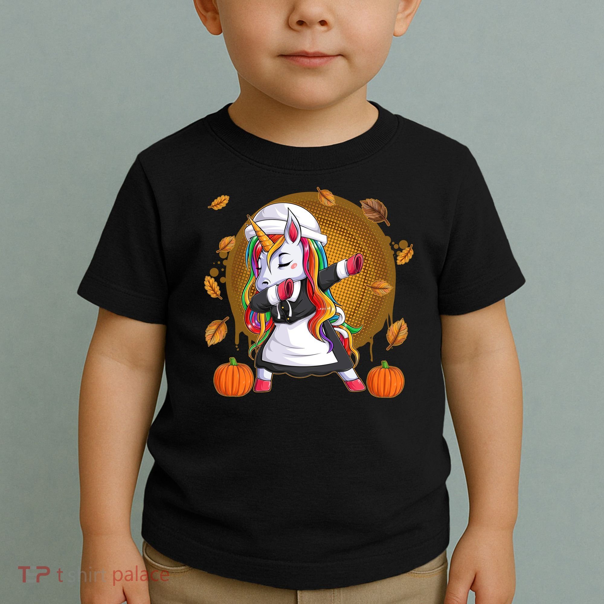 Funny Thanksgiving Dabbing Unicorn Pilgrim Toddler T-Shirt