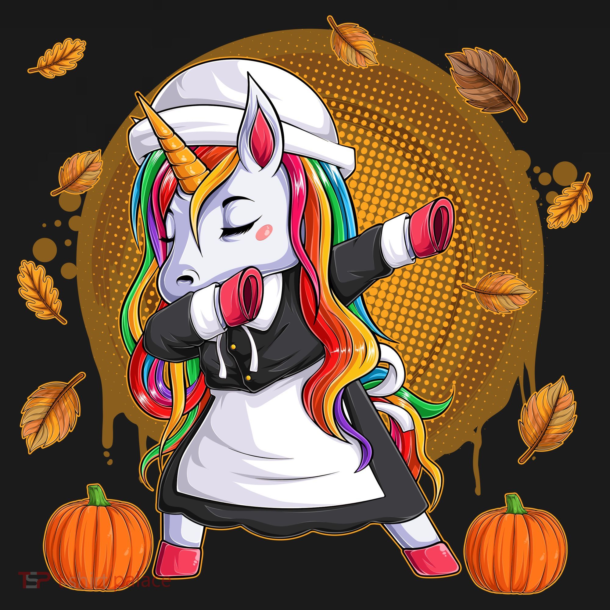 Funny Thanksgiving Dabbing Unicorn Pilgrim Kids Sweatshirt