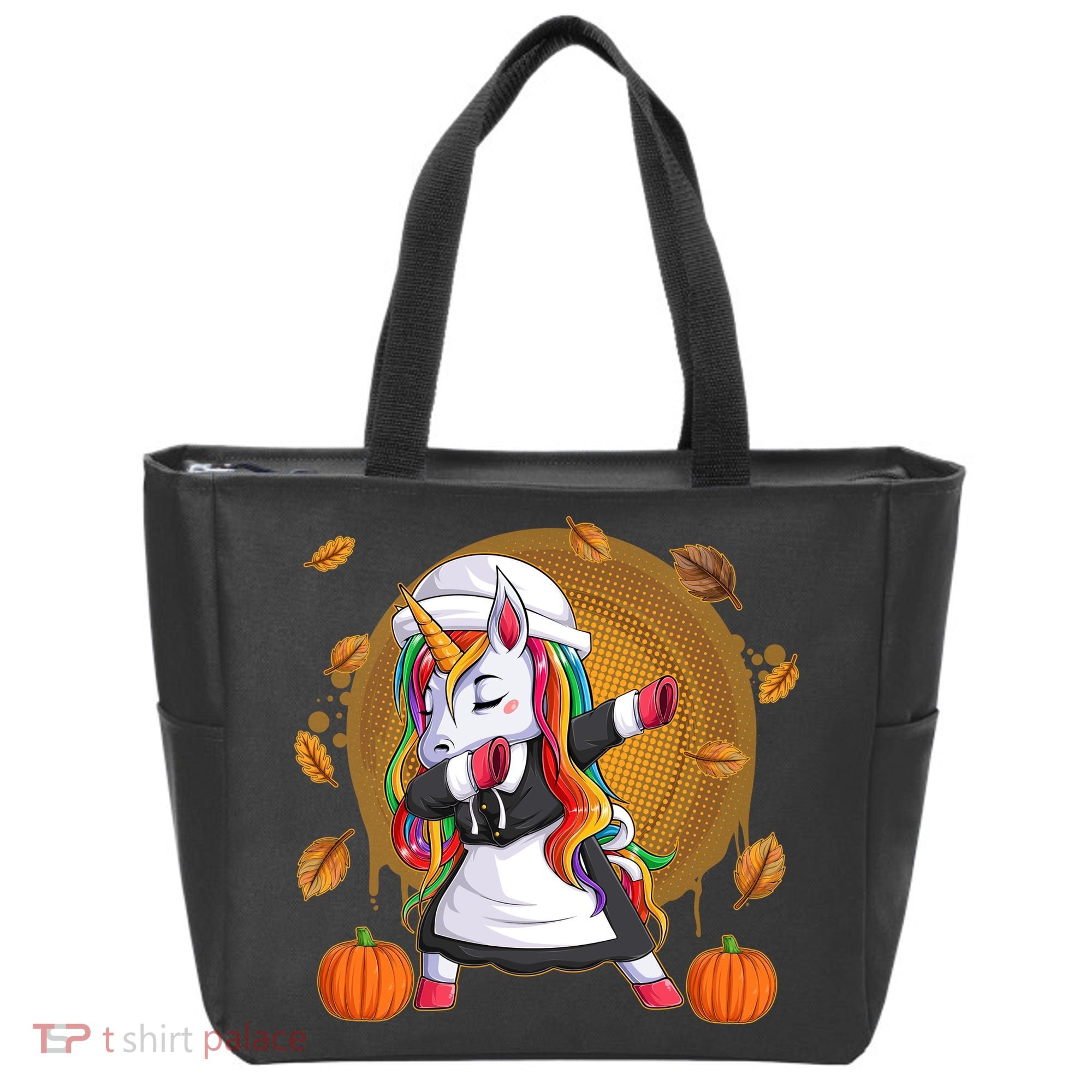 Funny Thanksgiving Dabbing Unicorn Pilgrim Tote Bag