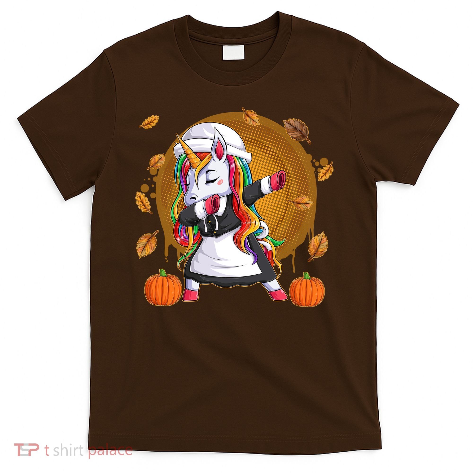 Funny Thanksgiving Dabbing Unicorn Pilgrim T-Shirt