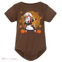 Funny Thanksgiving Dabbing Unicorn Pilgrim Baby Bodysuit thumb 0
