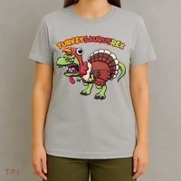 Funny Turkeysaurusrex Dinosaur In Turkey Costume T-Shirt thumb 4