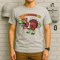 Funny Turkeysaurusrex Dinosaur In Turkey Costume T-Shirt thumb 6