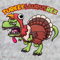 Funny Turkeysaurusrex Dinosaur In Turkey Costume Toddler T-Shirt thumb 2