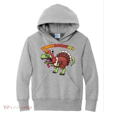 Funny Turkeysaurusrex Dinosaur In Turkey Costume Kids Hoodie