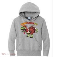 Funny Turkeysaurusrex Dinosaur In Turkey Costume Kids Hoodie thumb 0