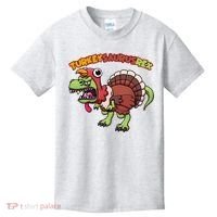 Funny Turkeysaurusrex Dinosaur In Turkey Costume Kids T-Shirt thumb 0
