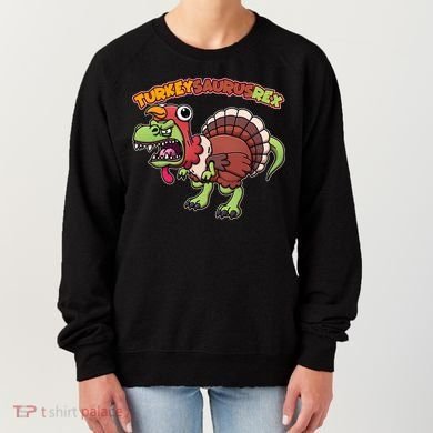 Funny Turkeysaurusrex Dinosaur In Turkey Costume Women's Sweatshirt