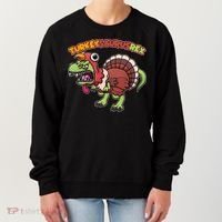 Funny Turkeysaurusrex Dinosaur In Turkey Costume Women's Sweatshirt thumb 0
