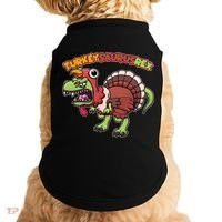 Funny Turkeysaurusrex Dinosaur In Turkey Costume Doggie Tank thumb 0