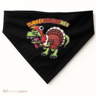Funny Turkeysaurusrex Dinosaur In Turkey Costume USA-Made Doggie Bandana