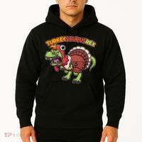 Funny Turkeysaurusrex Dinosaur In Turkey Costume Hoodie thumb 2